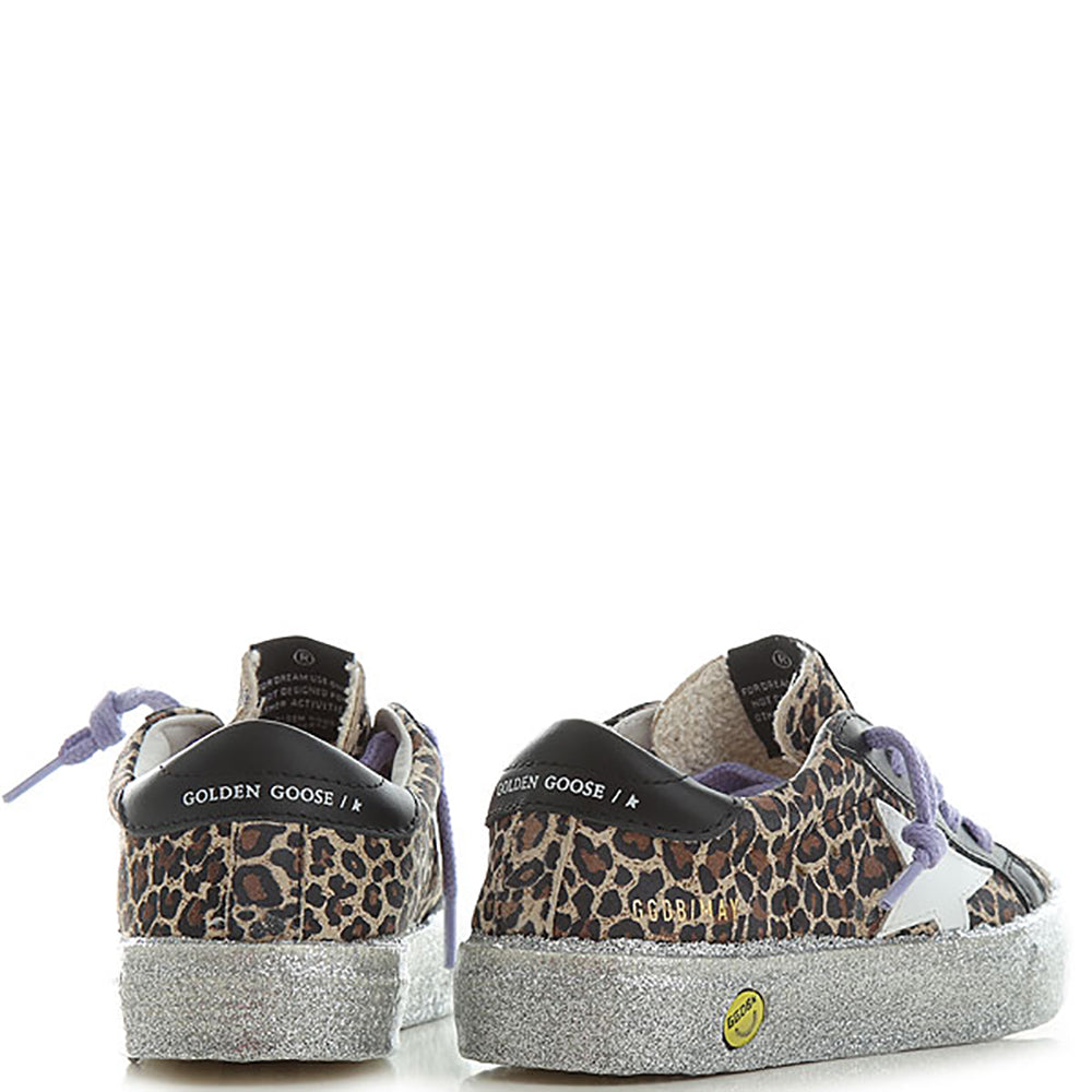 Golden Goose Girls May Leopard Print Shoes Brown Eu40