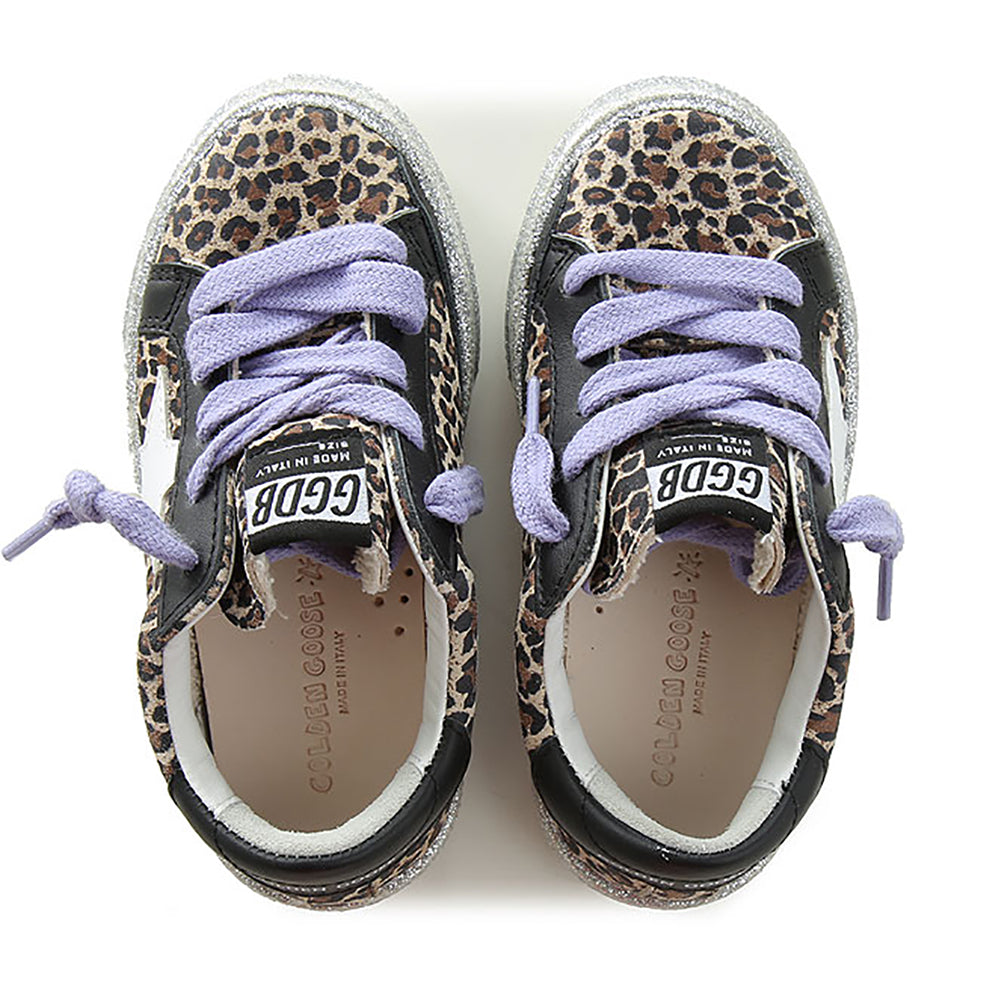 Golden Goose Girls May Leopard Print Shoes Brown Eu30