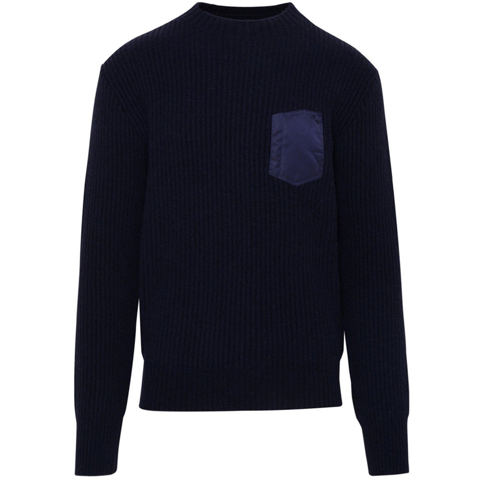 Maison Margiela Mens Distressed Cable Knit Jumper Navy – Maison