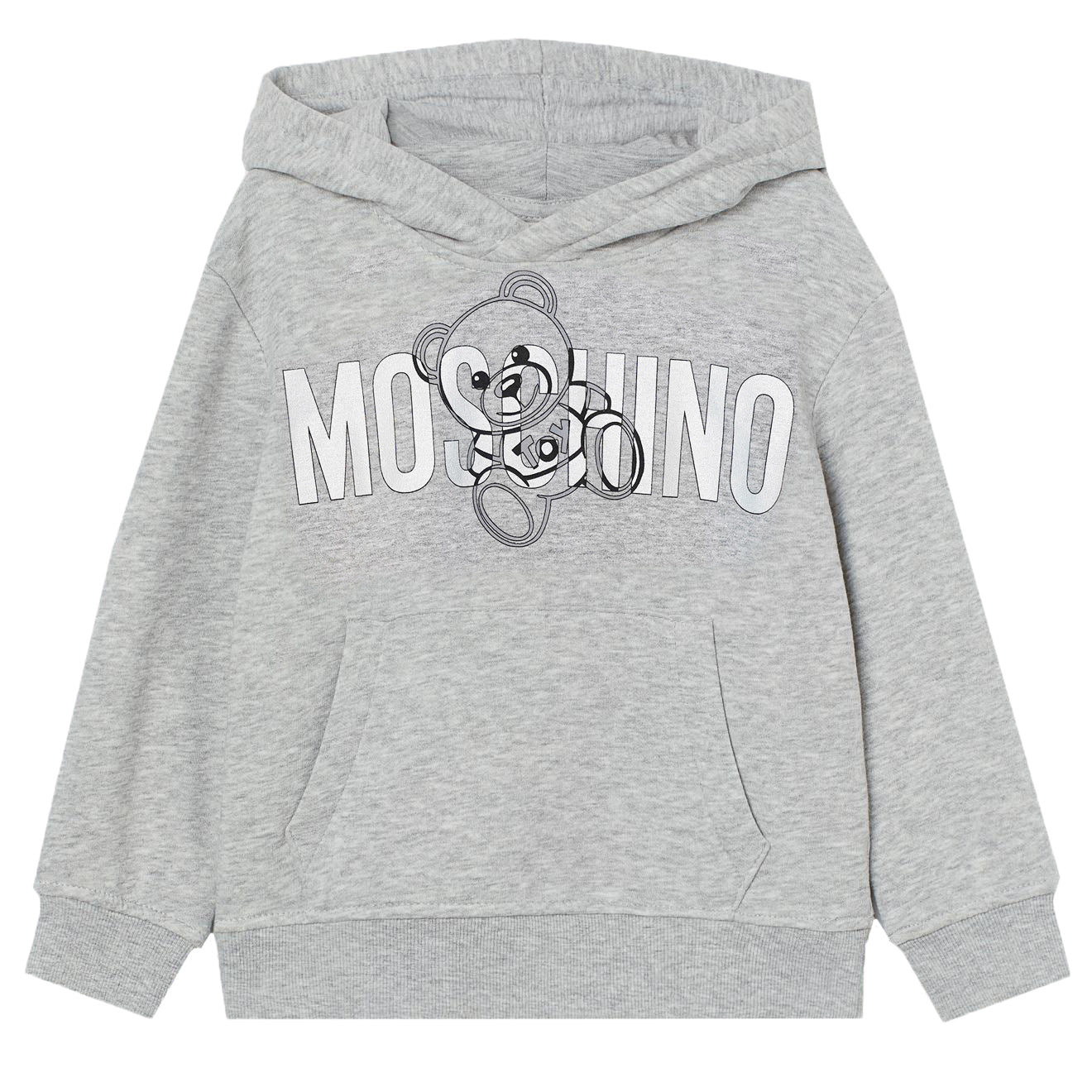 Moschino Unisex Logo Bear Hoodie Grey 14Y