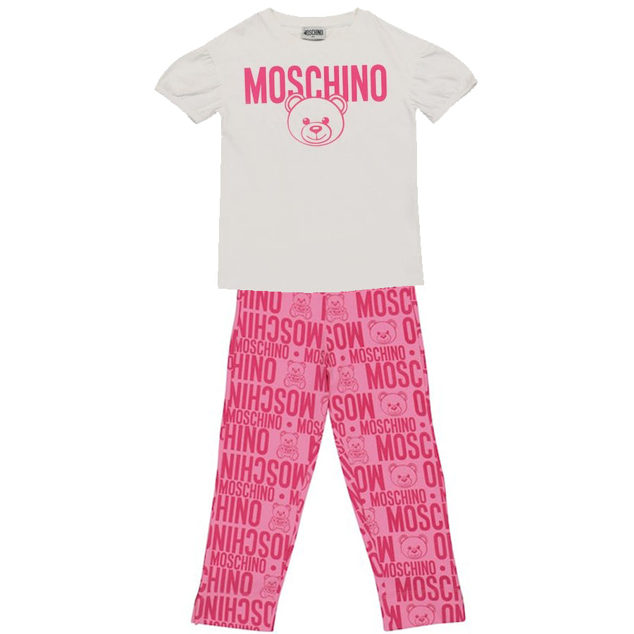Pink All Over Leggings by Moschino on Sale