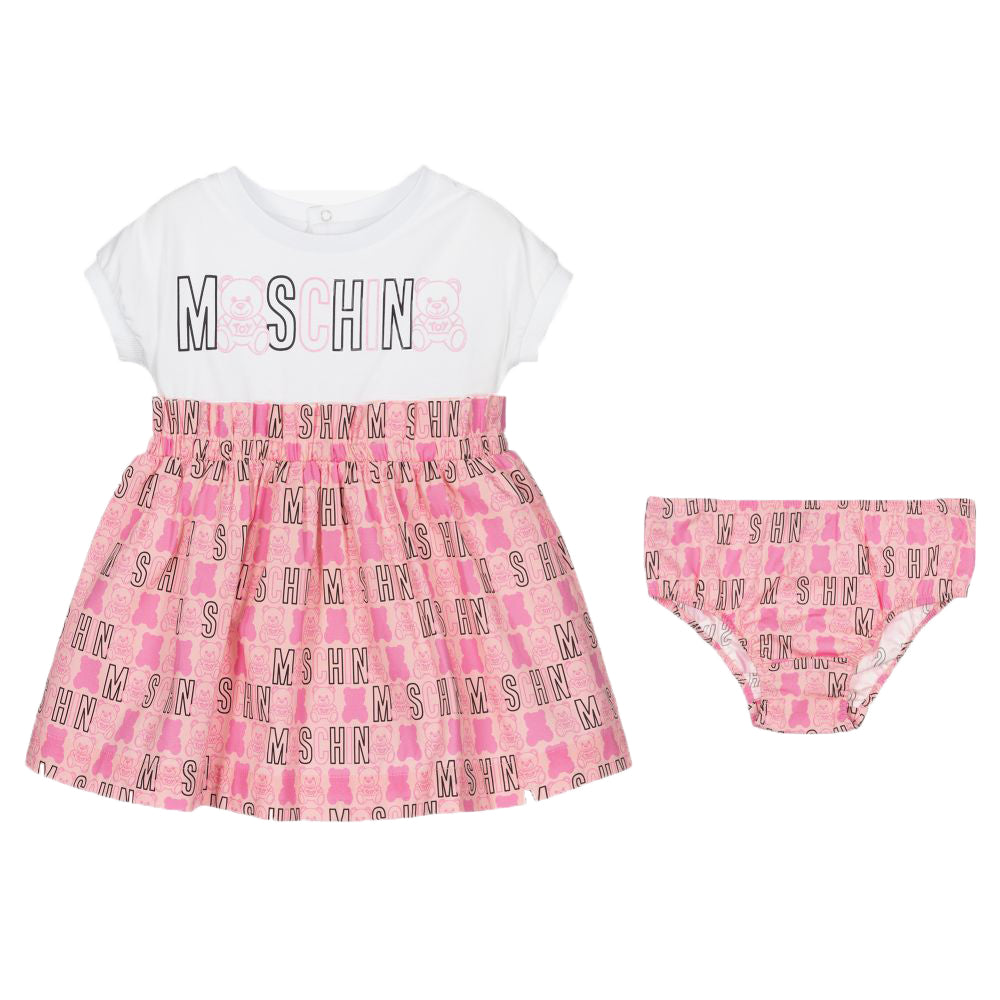 Moschino Baby Girls Teddy Dress Set Pink - 6/9 PINK