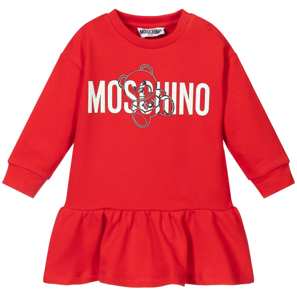 Moschino Baby Girls Logo Jersey Dress Red - 3M Red