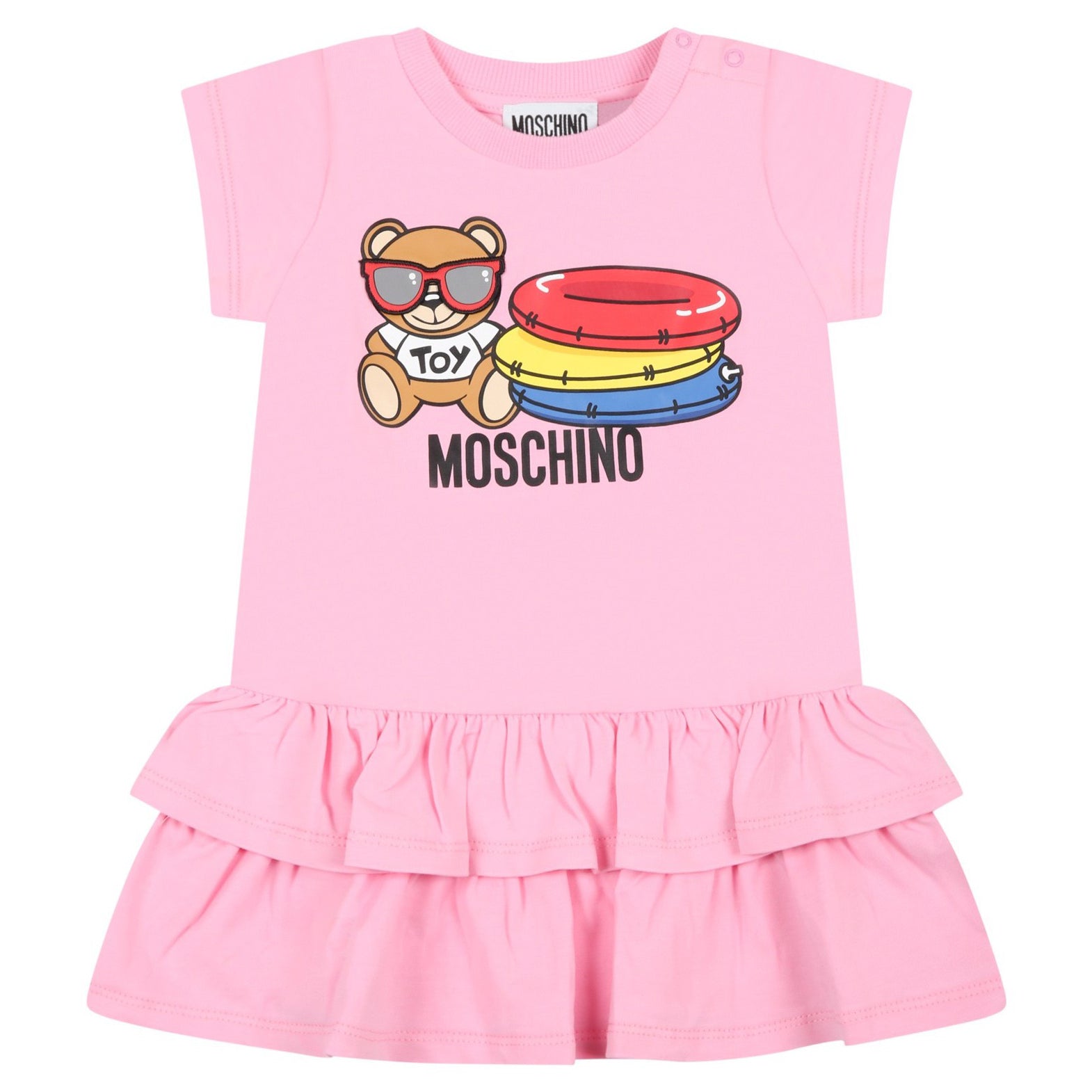 Moschino Baby Girls Bear Logo Dress Pink 2Y