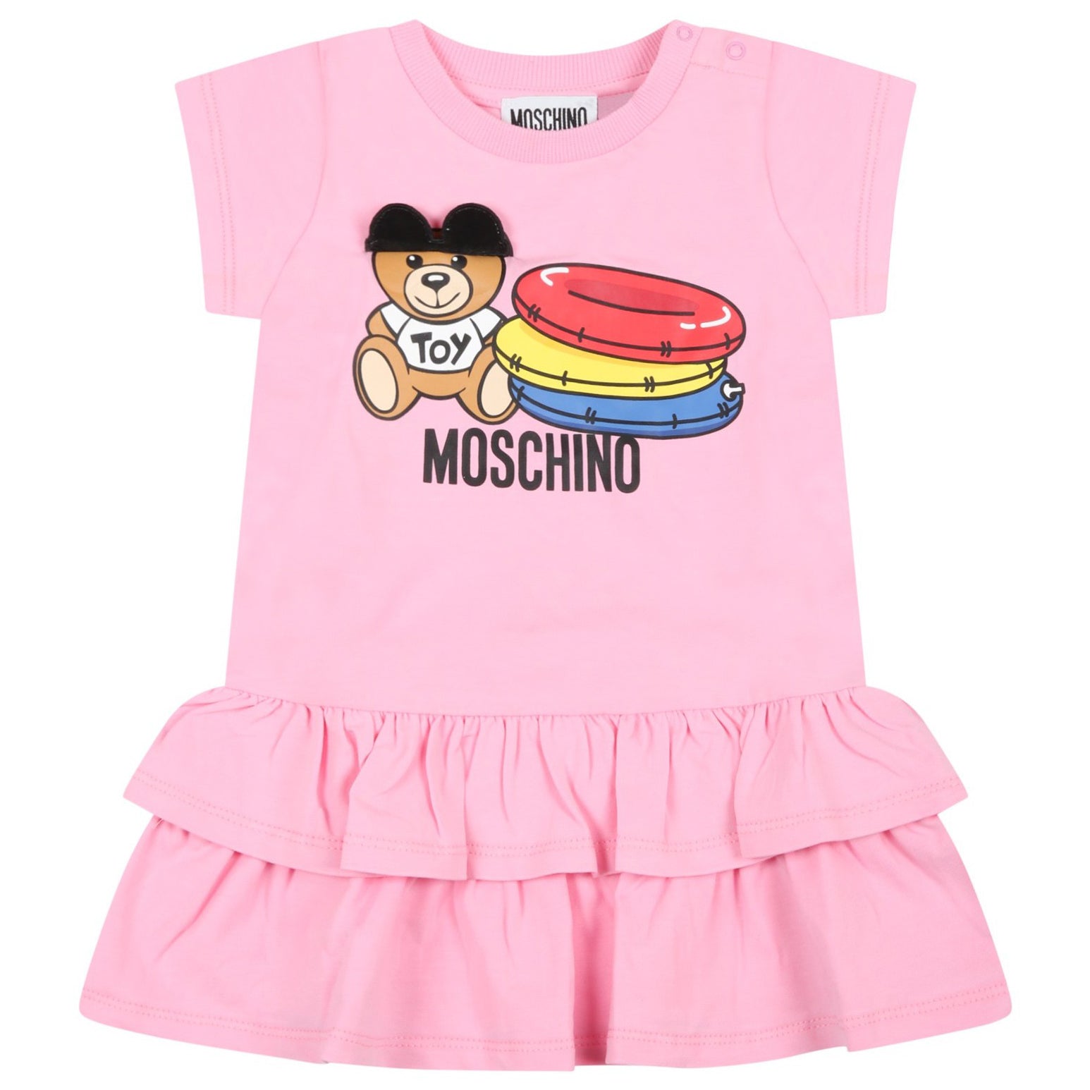 Moschino Baby Girls Bear Logo Dress Pink 2Y