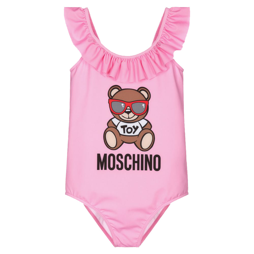 Moschino Girls Toy Bear Swimsuit Pink 12Y