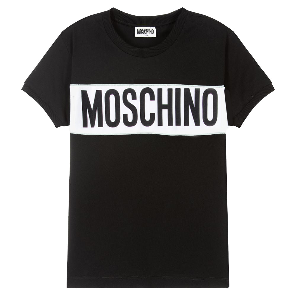 Moschino Boys Logo Panelled T-Shirt Black - 4Y BLACK