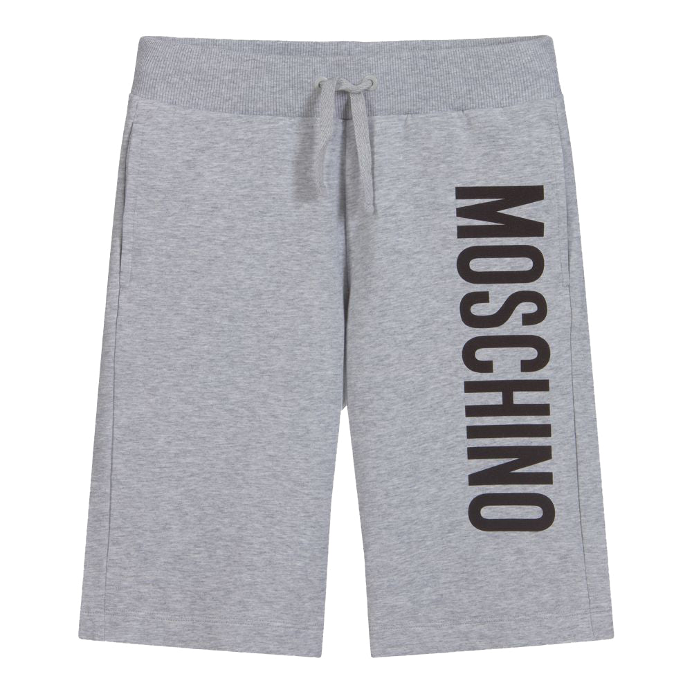 Moschino Boys Logo Cotton Shorts Grey 6Y