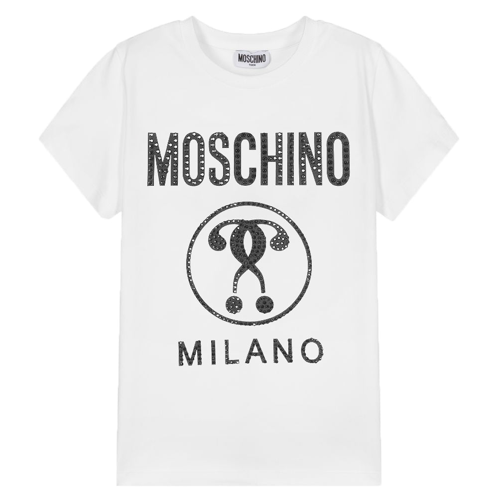 Moschino Girls Milano Diamante T-Shirt White - 4Y WHITE