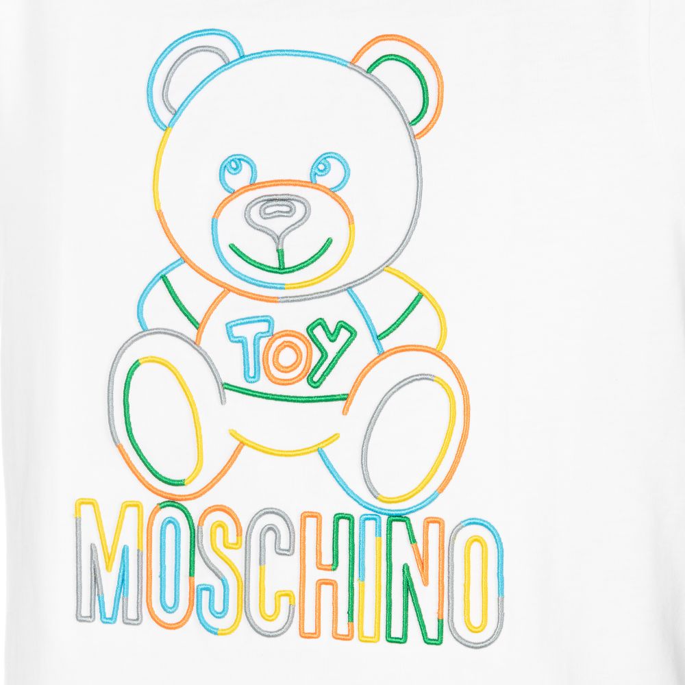 Moschino Unisex Kids Multi-coloured Bear T-shirt White 6Y
