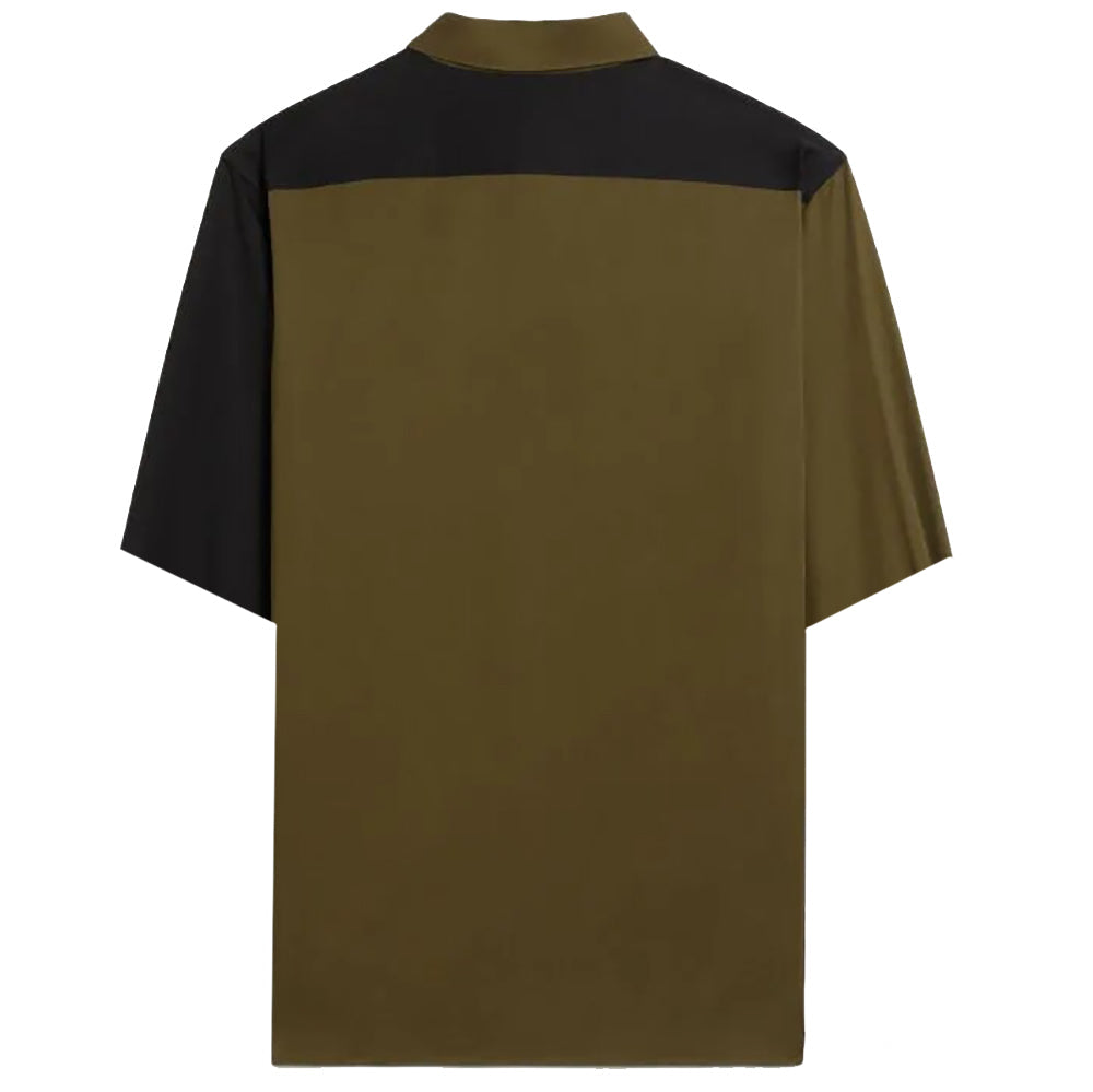 Neil Barrett Men's Abstract Colour-block Cotton Shirt Khaki L