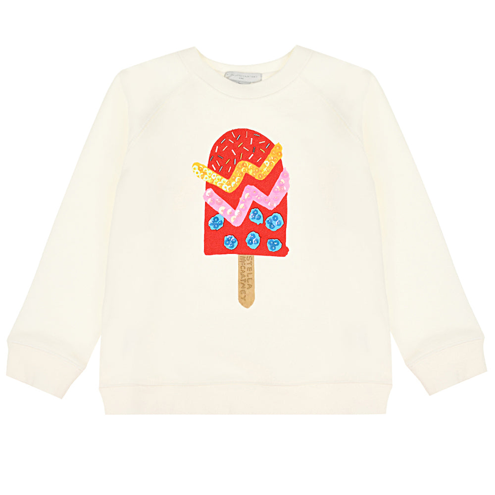 Stella Mccartney Girls Lolly Pop Sweater White 4Y