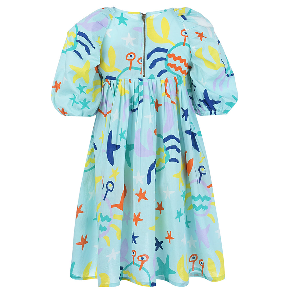 Stella Mccartney Girls Printed Dress Blue 8Y