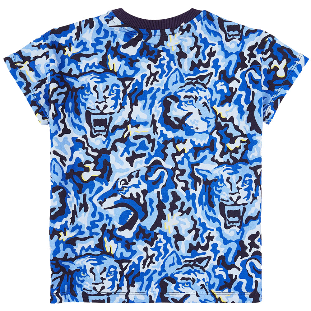 Kenzo Boys Graphic Print T-shirt Blue 10Y