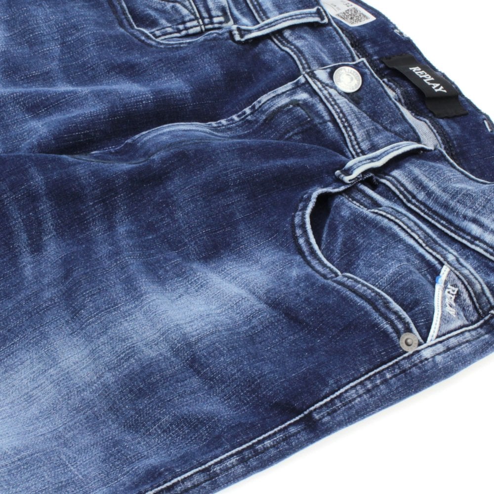 Replay Men's Hyperflex White Shades Jeans Blue 30 32