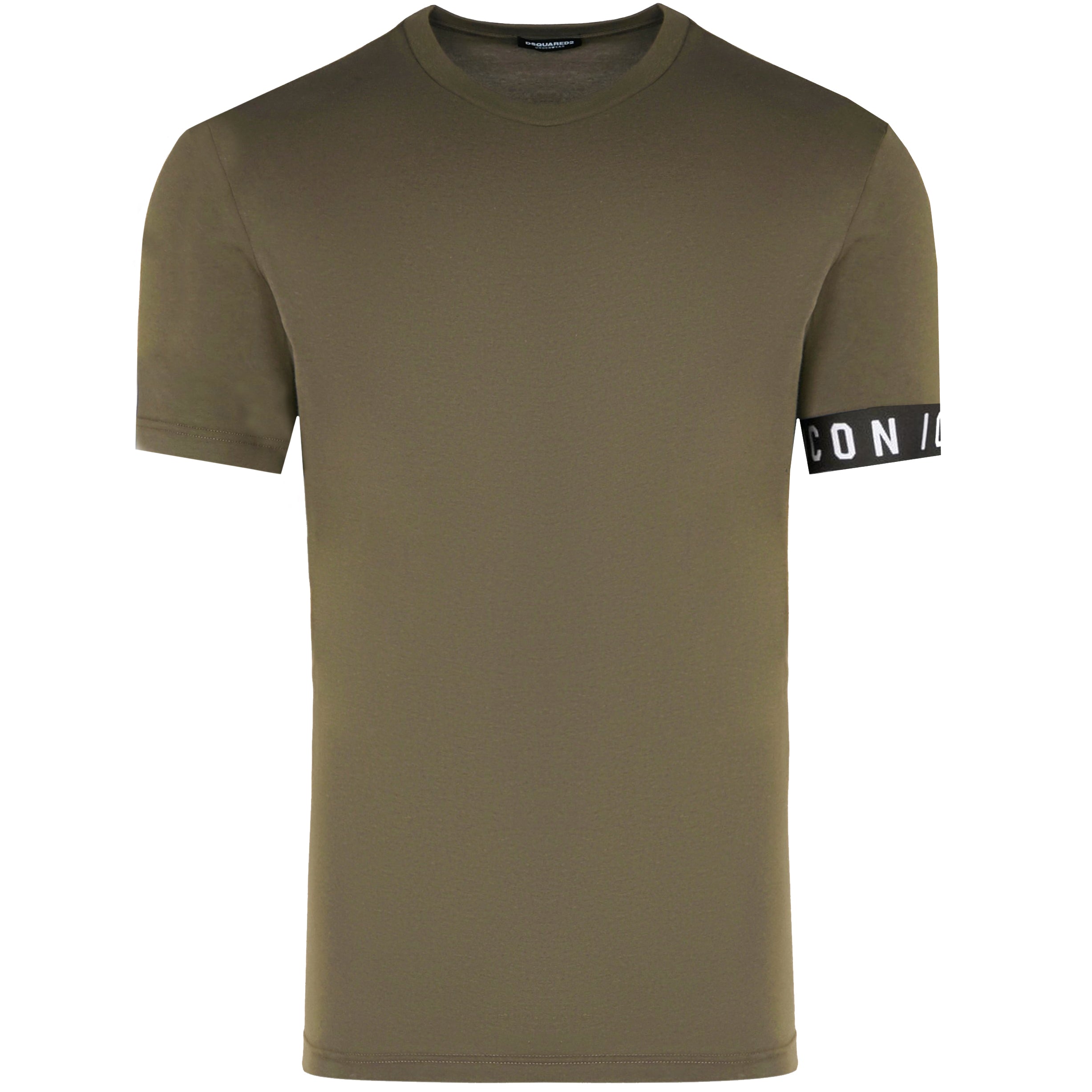 Dsquared2 Men's Icon Underwear Logo Trim T-shirt Khaki S