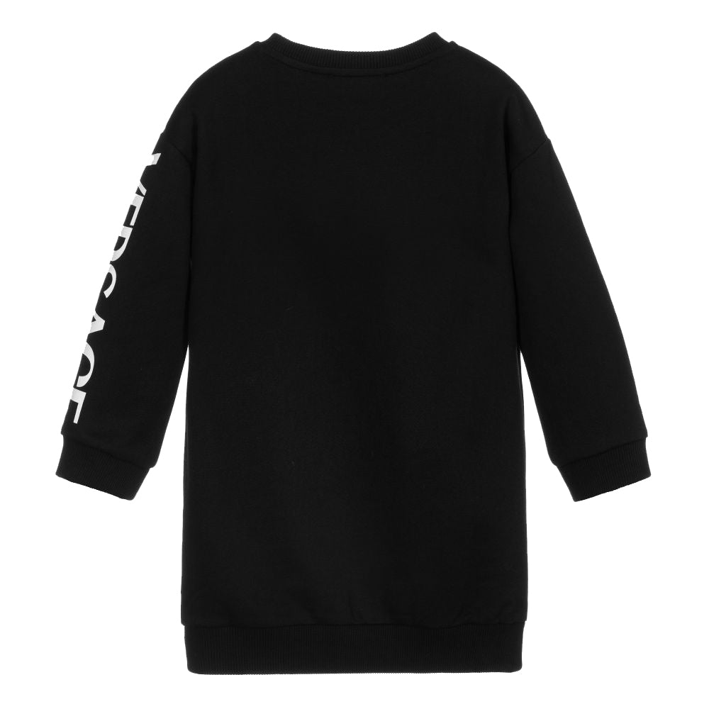 Versace Girls Cotton Sweatshirt Dress Black 8Y