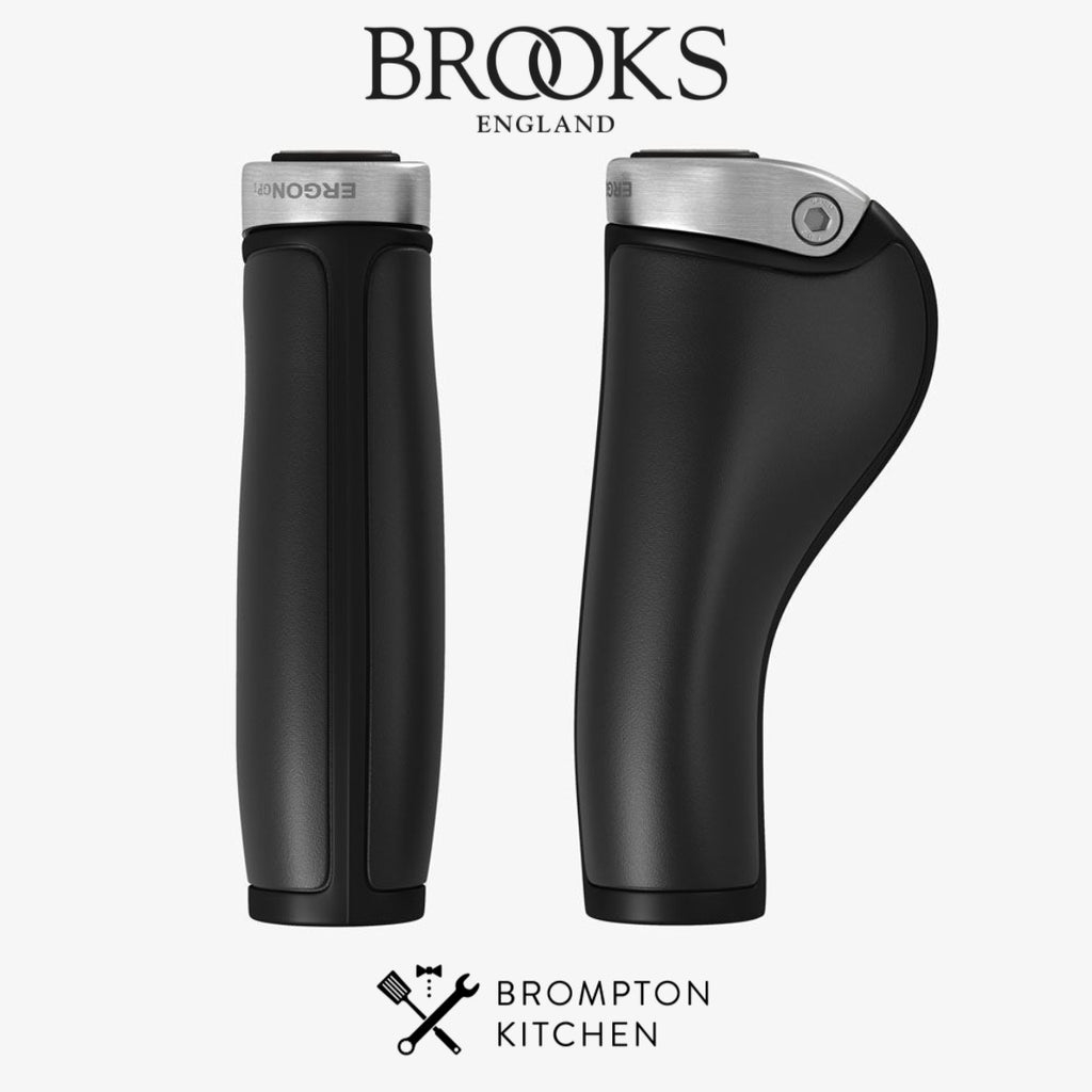 BROOKS ERGON GP1 LEATHER GRIPS【BLACK】130/100mm+rubic.us