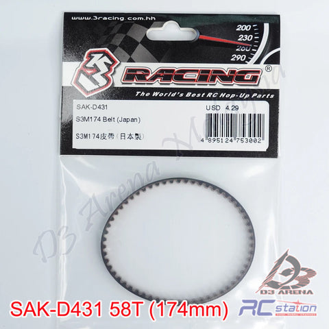 SAK-U124 Low Friction Rear Belt 189 For Sakura Ultimate – 3Racingshop