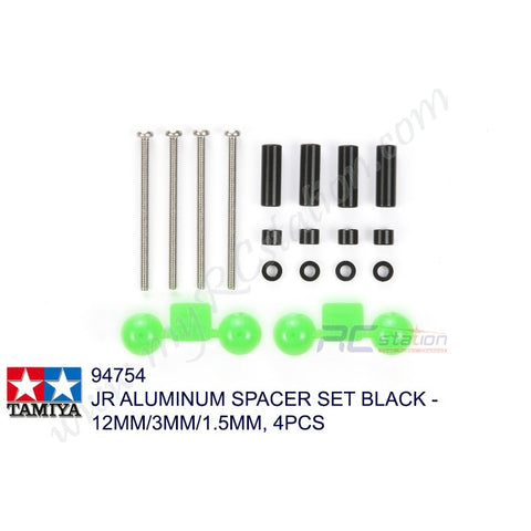 Tamiya 95481 JR Aluminum Spacer Set Black / Tamiya USA