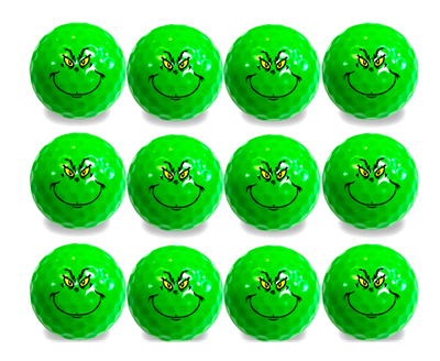 New Novelty Grinch Face Golf Balls