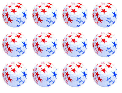 New Novelty Patriotic Red and Blue Stars Golf Balls