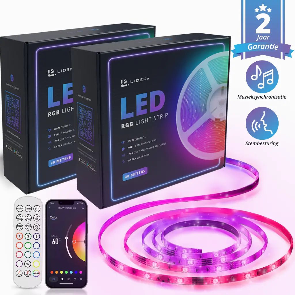 Image of Lideka® - LED-strip 40 Meter (20+20) - Multi color Led Lights