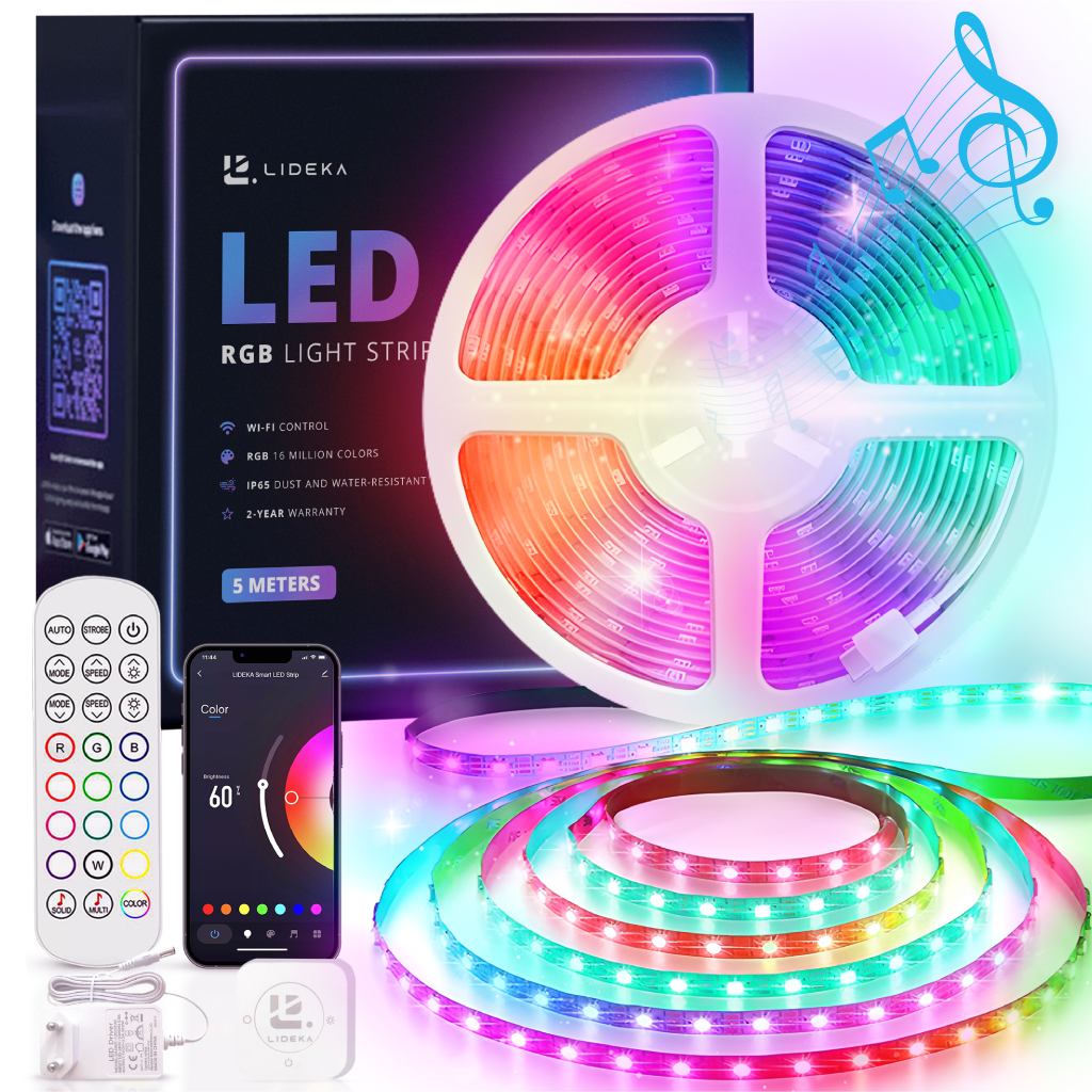 Image of Lideka® - LED Strip 5 Meter - RGB - Smart LED Lights