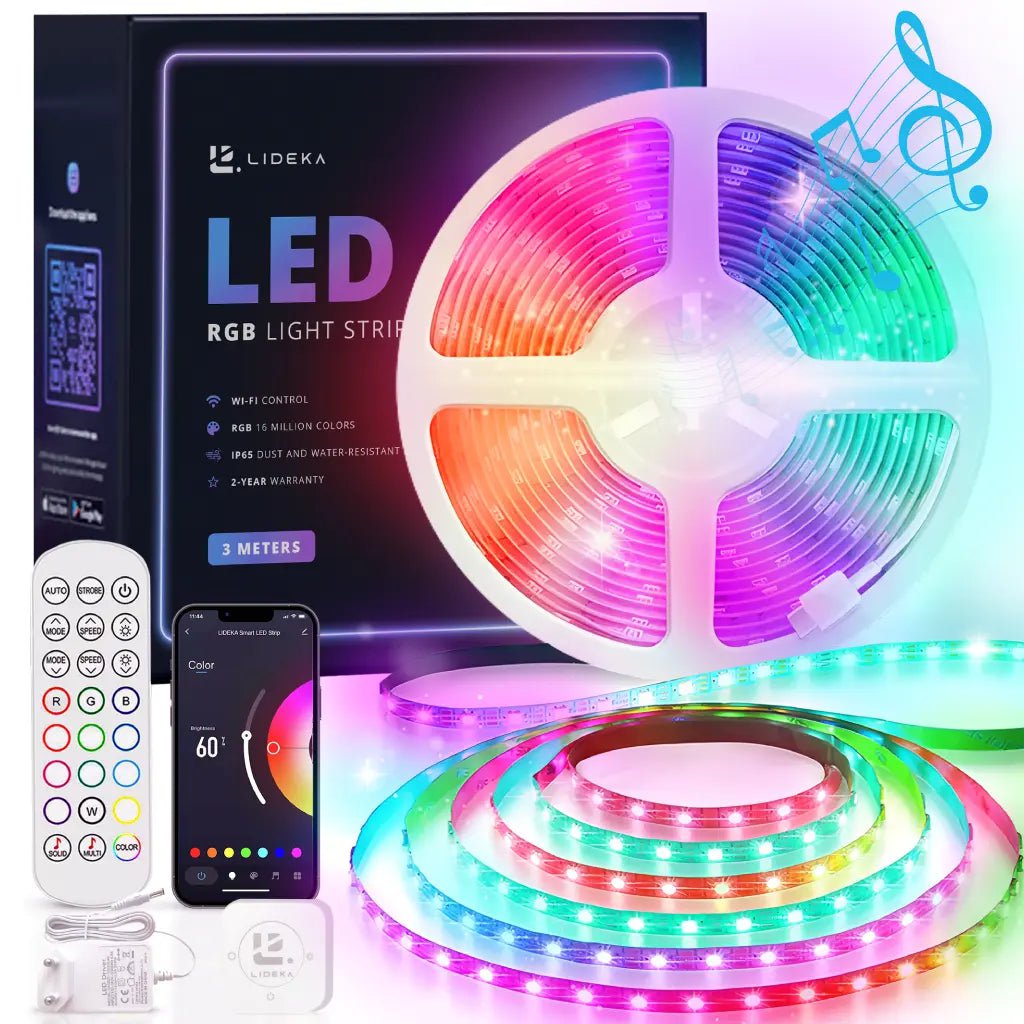 Image of Lideka® - LED Strip 3 Meter - RGB - Smart LED Lights