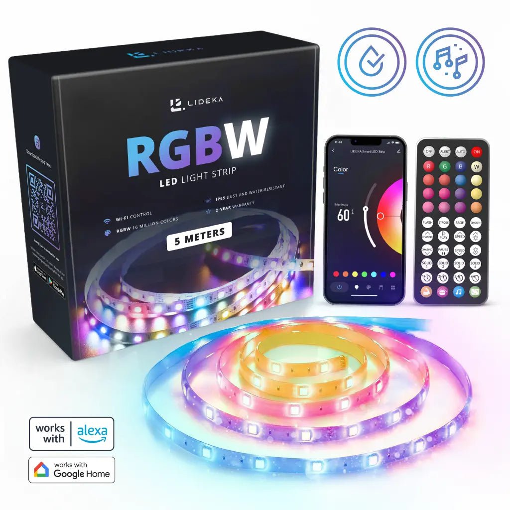Image of Lideka® LED Strip Warm Wit Dimbaar - RGBW - 5 meter - Met app