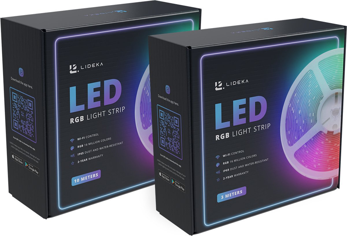Image of Lideka® - RGB LED Strip - 10 + 3 Meter Pakket - Slimme Verlichting