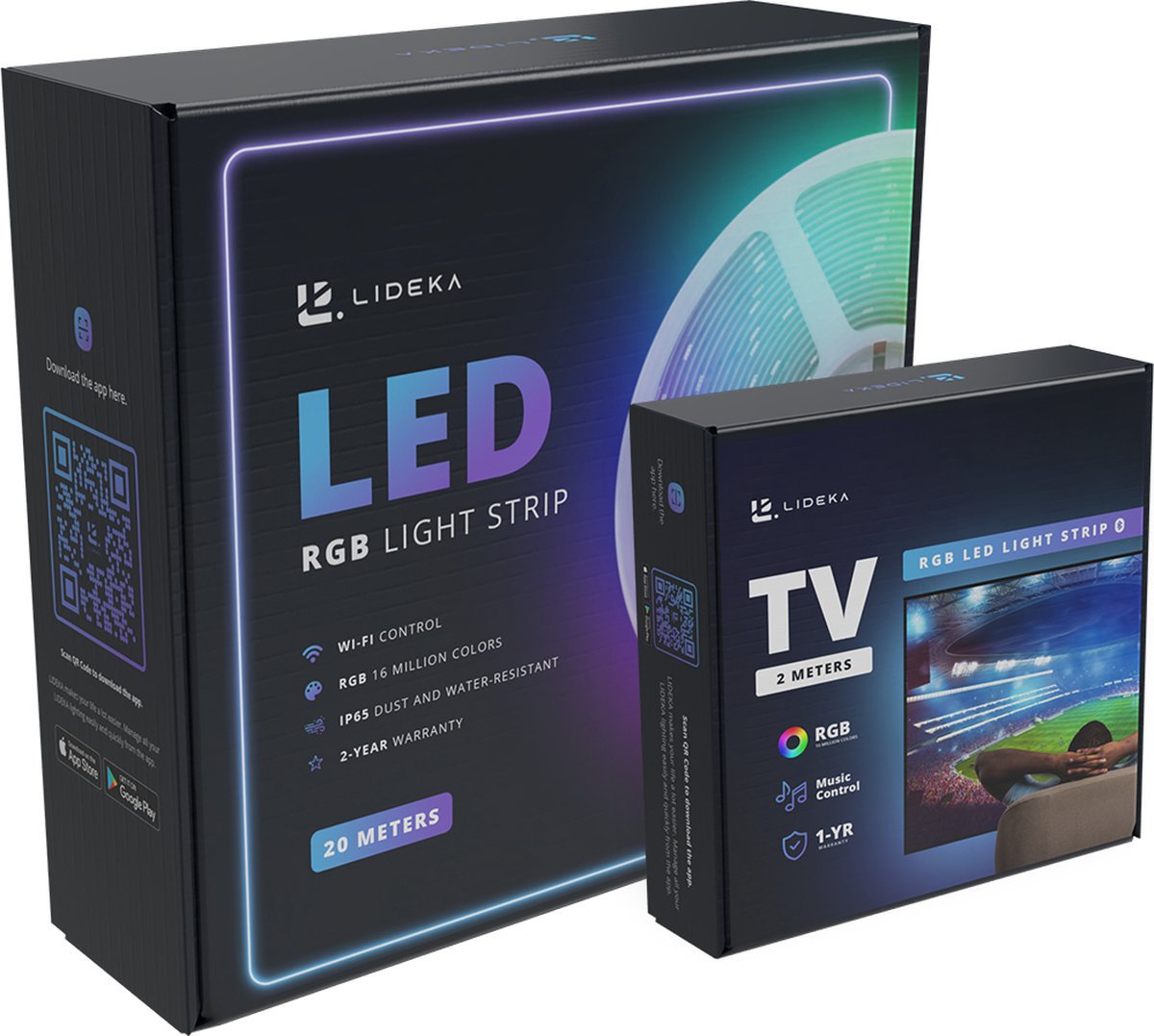 Image of Lideka® - Smart LED Strip - 20 Meter (2x10) + TV strip 2M - RGB