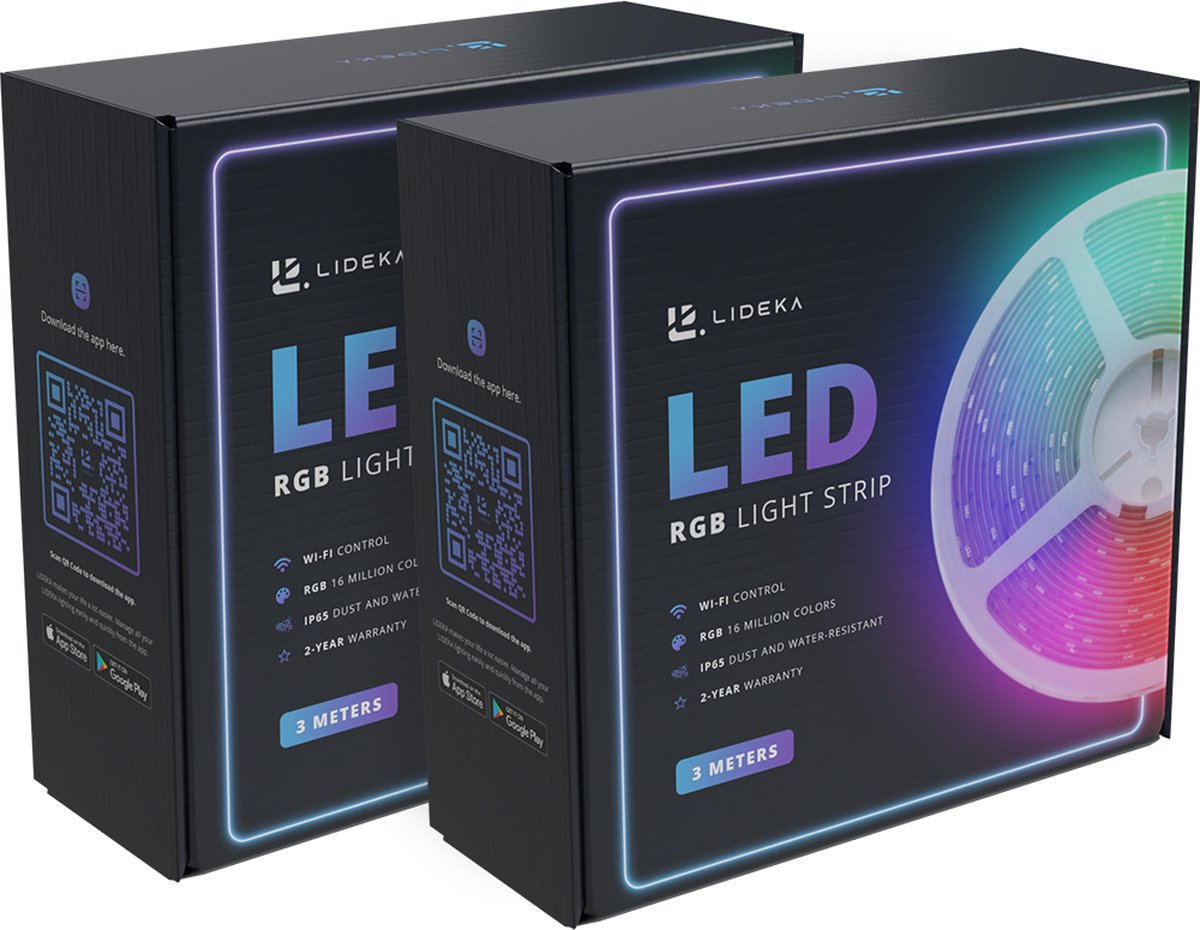 Image of Lideka® - LED strip 6 meter - Smart - RGB - Met app