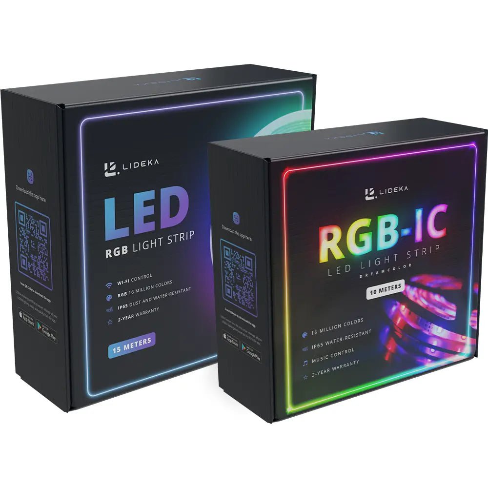 Image of Lideka® - LED strip telefoon bestuurbaar - RGBIC 10M + RGB 15M