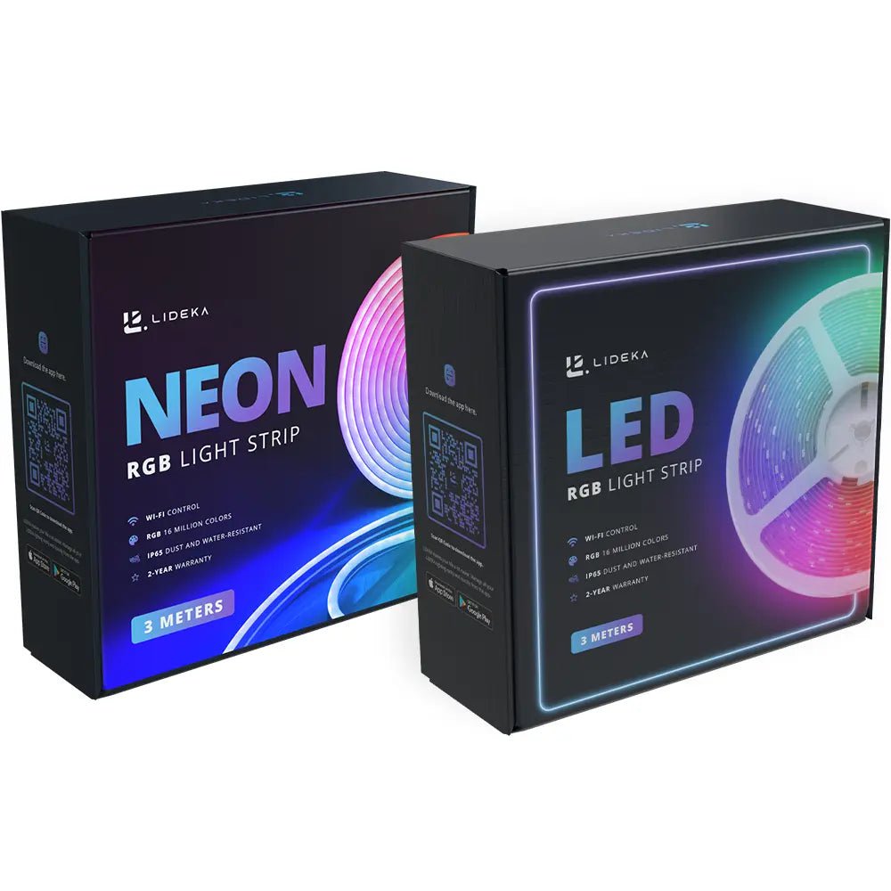 Image of Lideka® - NEON RGB LED Strip 3 Meter + RGB LED Strip 3 Meter