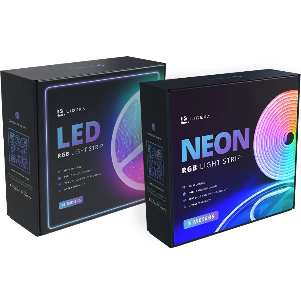Image of Lideka® - LED strip 3 meter dimbaar - NEON 3m + RGB 10m