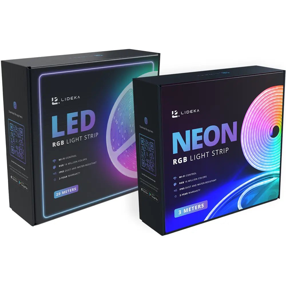Image of Lideka® - NEON RGB LED Strip 3 Meter + RGB LED Strip 20 Meter