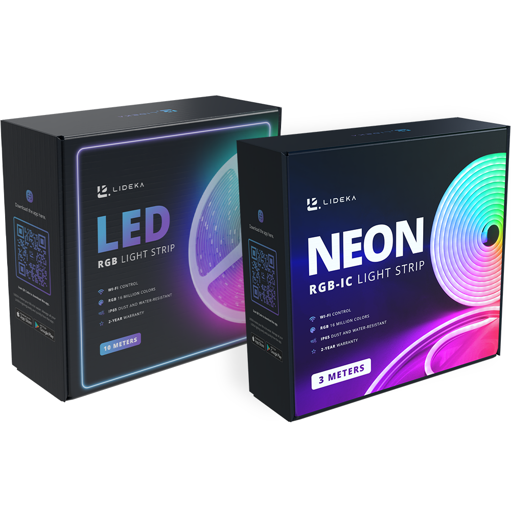 Image of Lideka® - NEON RGBIC LED Strip 3 Meter + RGB LED Strip 10 Meter