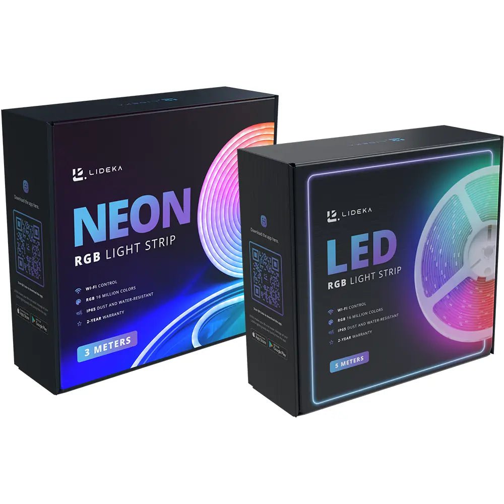 Image of Lideka® - NEON RGB LED Strip 3 Meter + RGB LED Strip 5 Meter