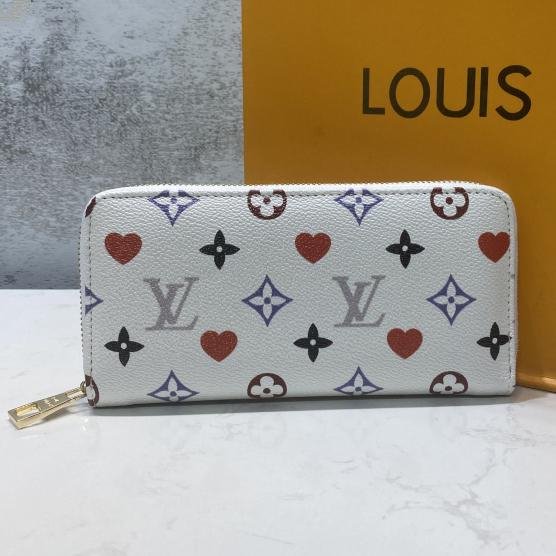 LV Louis Vuitton Hot Sale Letter Print Long Wallet Zipper Clutch