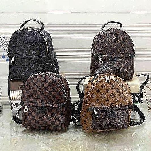 LV Louis Vuitton Women Fashion Daypack School Bag Leather Backpack-7