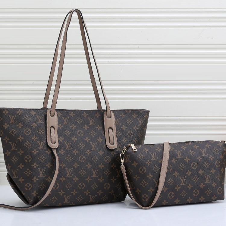 Louis Vuitton Fashion Leather Handbag Crossbody Shoulder Bag Satchel Two Piece Set-3