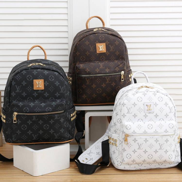 LV Louis Vuitton new letter print double-layer zipper backpack s