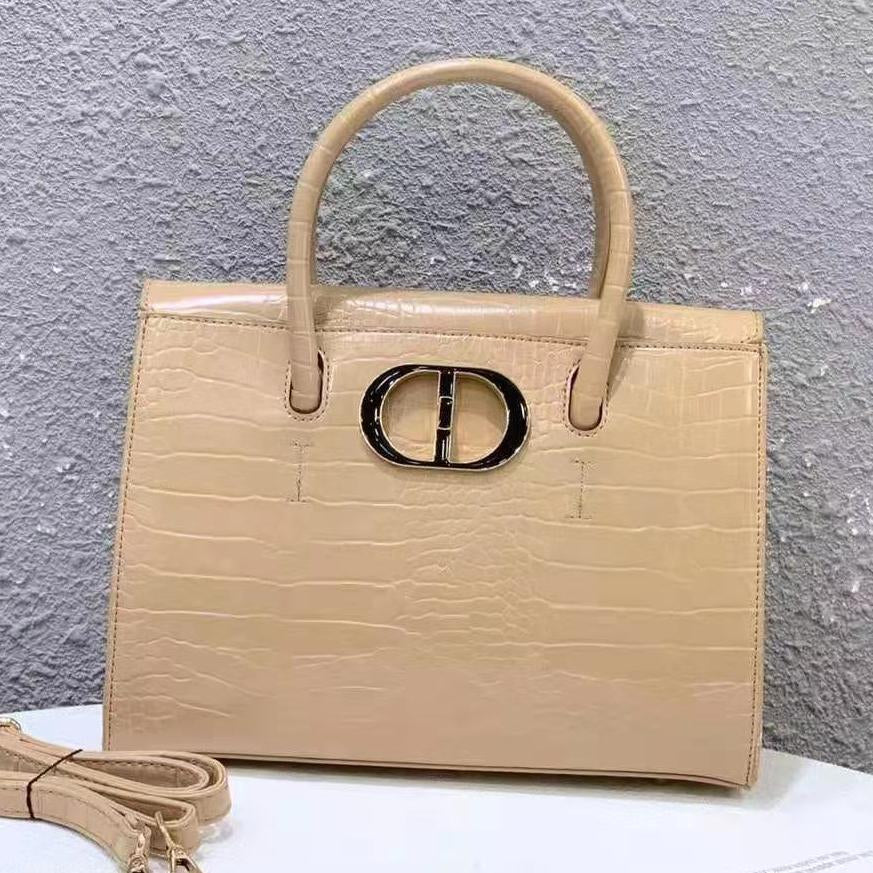 DIOR CD solid color crocodile pattern ladies shopping handbag sh