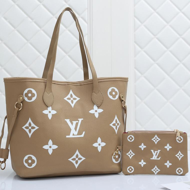 LV Louis Vuitton printed letters ladies shopping two-piece shoul