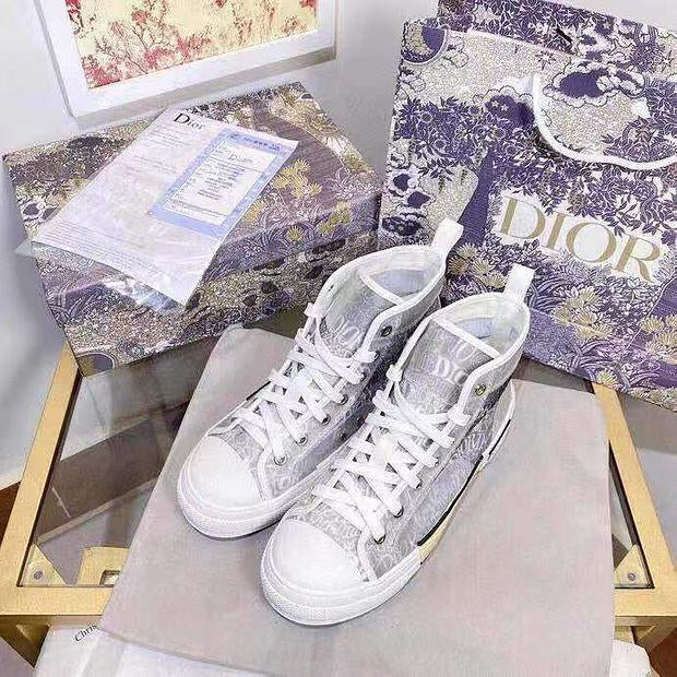 DIOR FASHION CASUAL SHOES STITCHED HIGH TOP SHOES