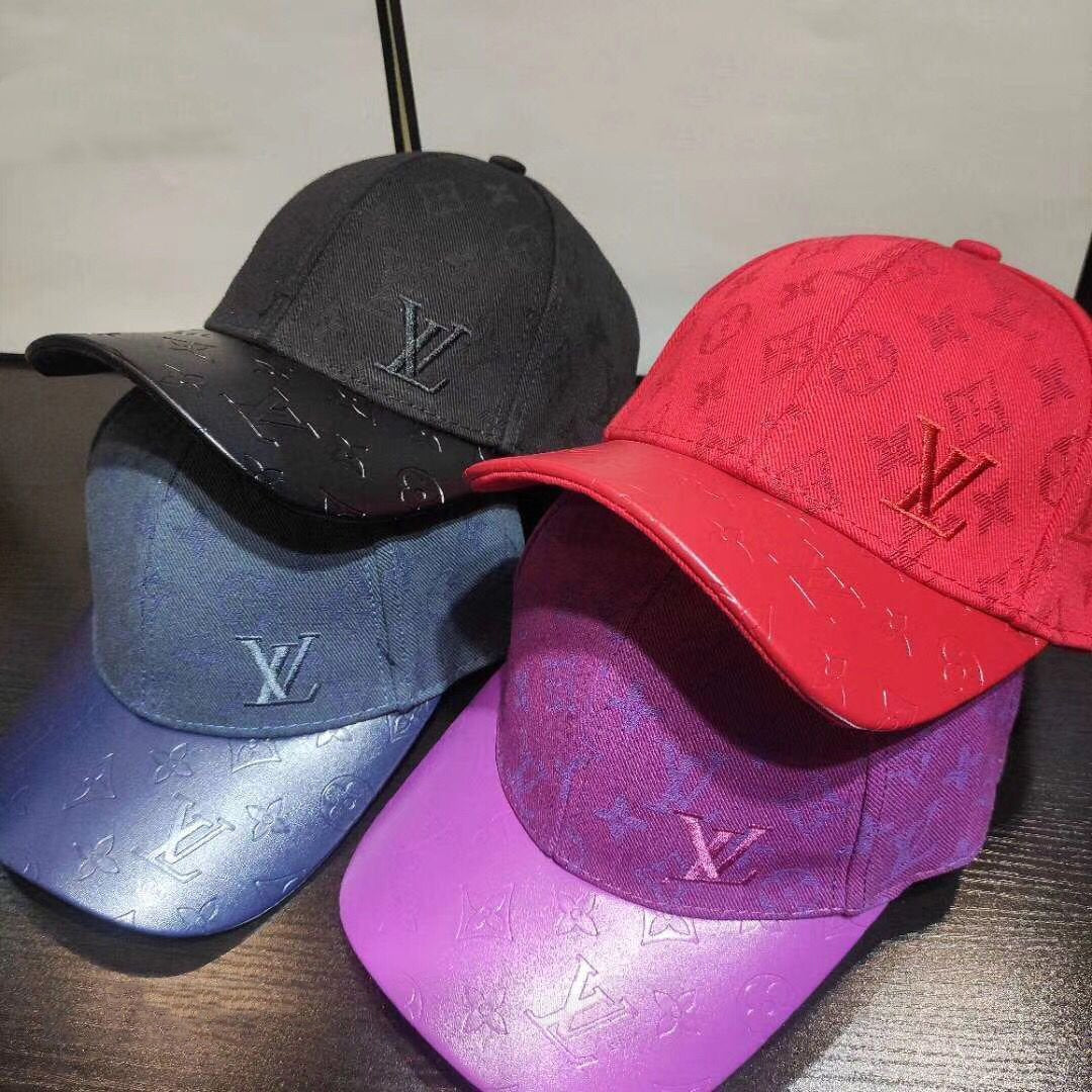 LV Louis Vuitton Embroidered Alphabet Baseball Cap from koshope-