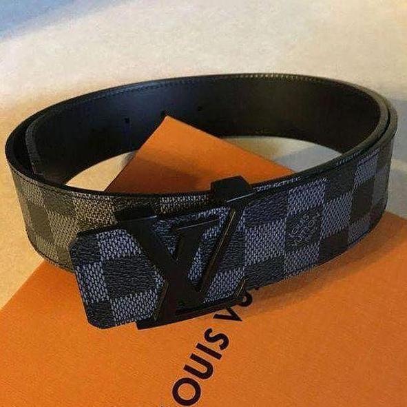 LV Louis Vuitton Classic Presbyopia Checkerboard Belt Letter Buc