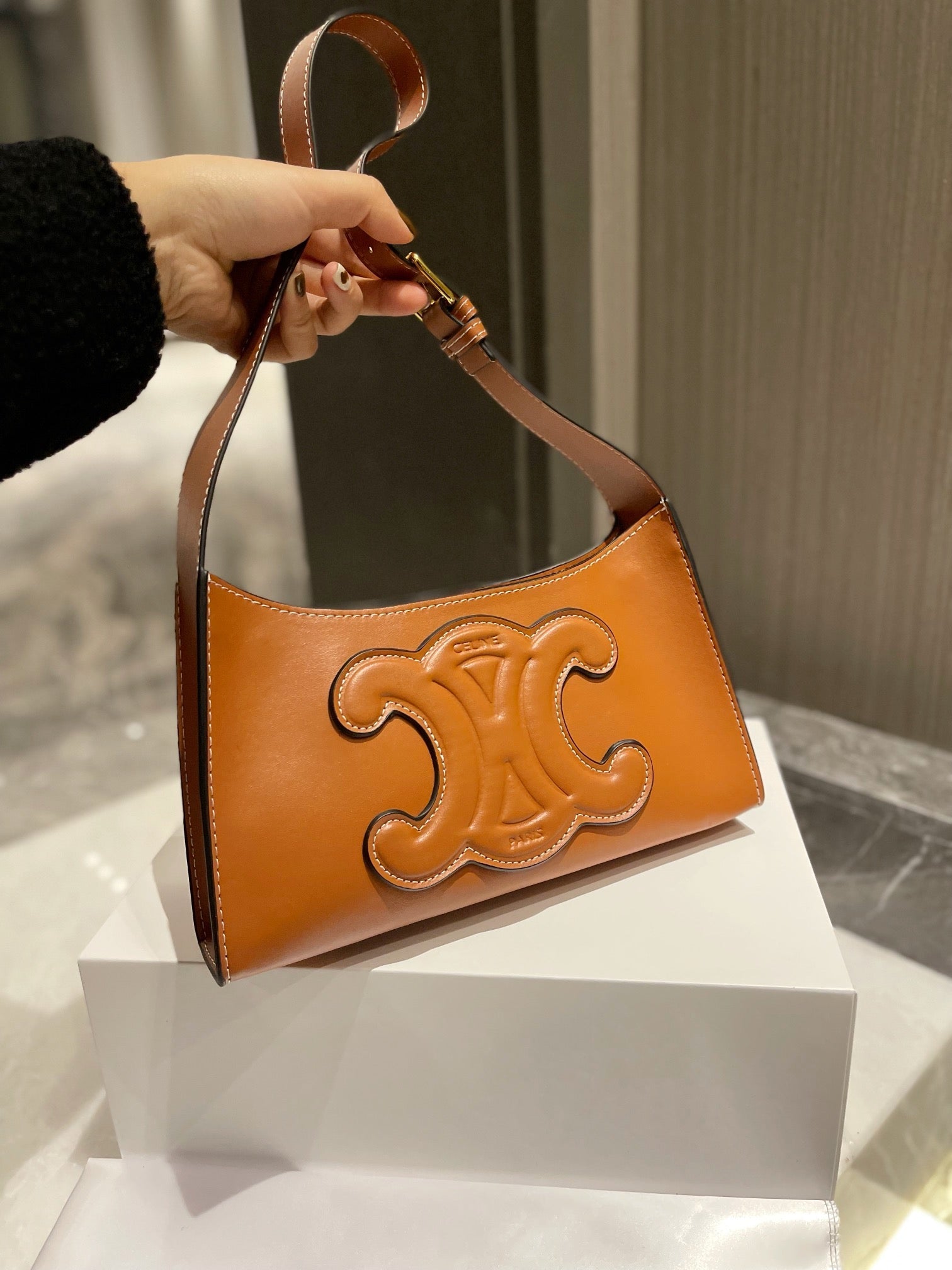 Celine Women's fashion Leather Shoulder Bag Satchel Tote Bags-8