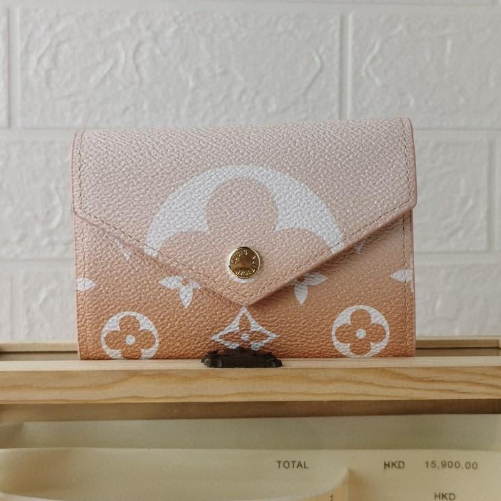 LV Louis Vuitton Gradient Printed Button Flap Wallet Ladies Clut